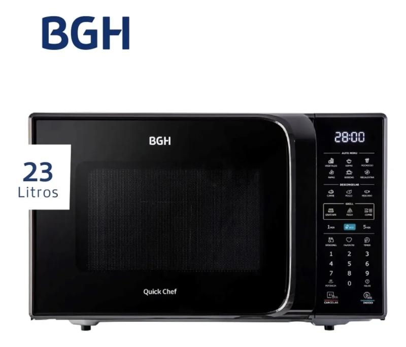 Microondas Bgh B223dn20 Eco Digital 23l 800w Negro
