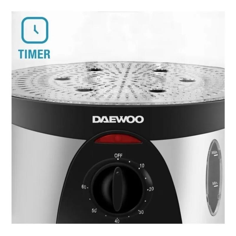 Vaporera Daewoo Fs7116 Con Tres Bandejas Y Timer Gris 