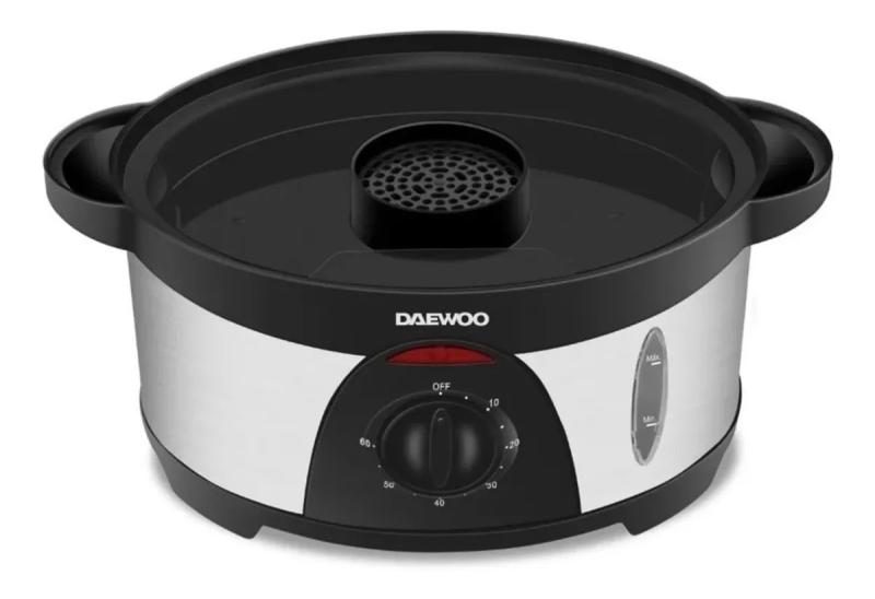 Vaporera Daewoo Fs7116 Con Tres Bandejas Y Timer Gris 