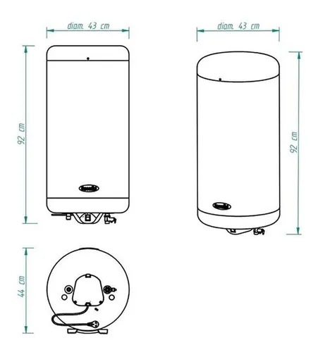 Termotanque Escorial 90 Litros Eléctrico Inferior Colgar Color Blanco