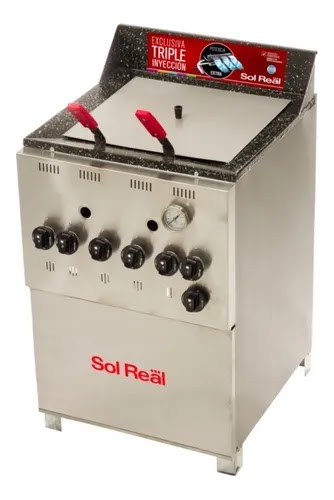 Freidora 33 Litros Sol Real Triple inyección Gas Natural