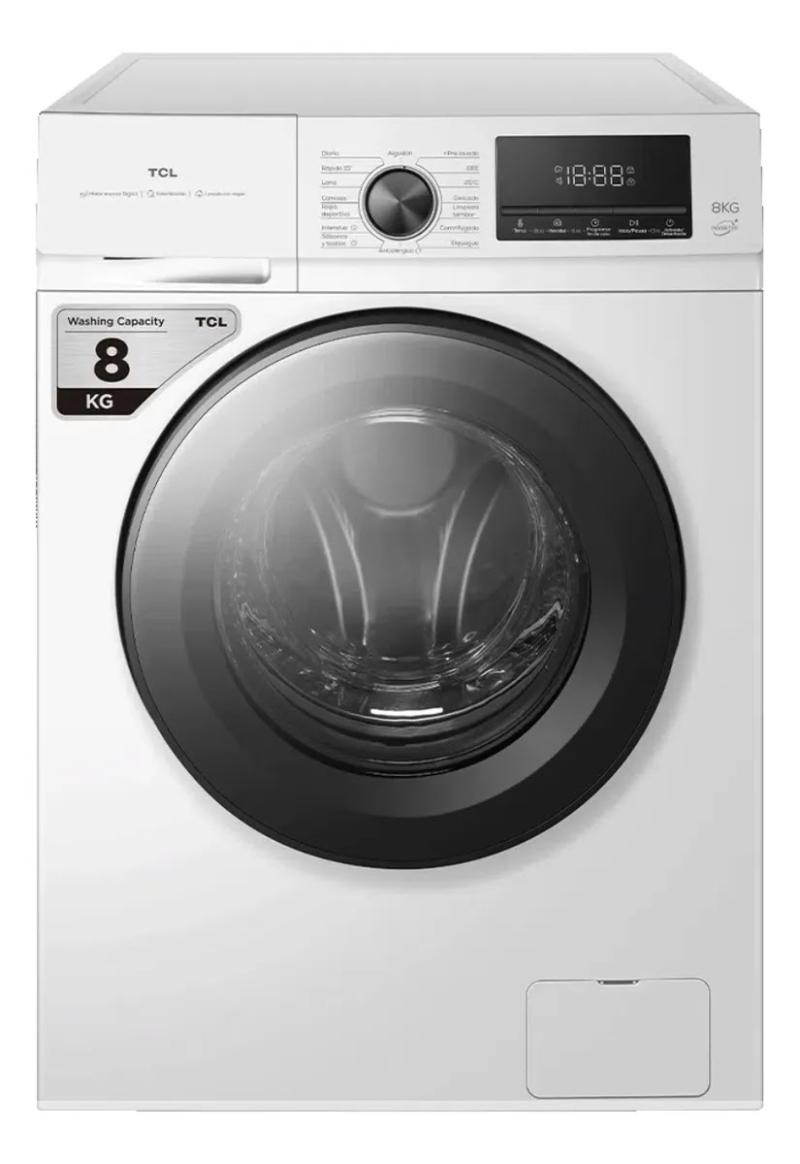 Lavarropas Tcl Carga Frontal P108flw 8kg 1400rpm Inverter Blanco