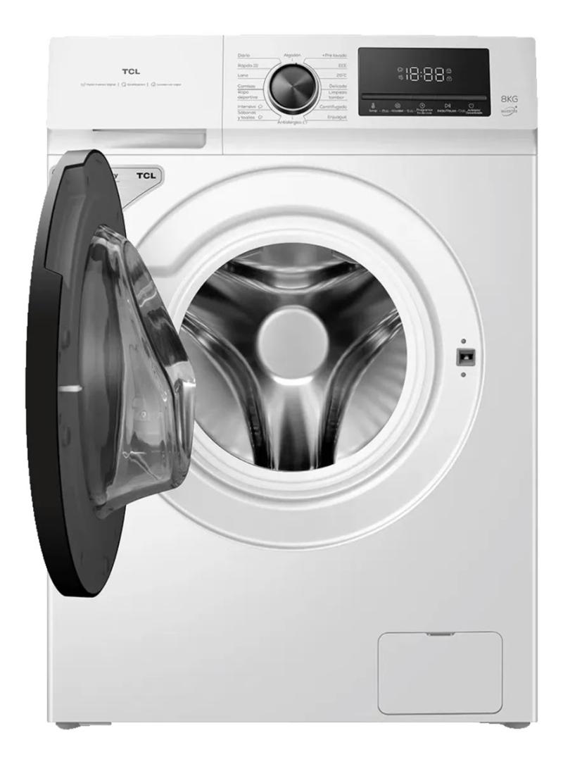 Lavarropas Tcl Carga Frontal P108flw 8kg 1400rpm Inverter Blanco