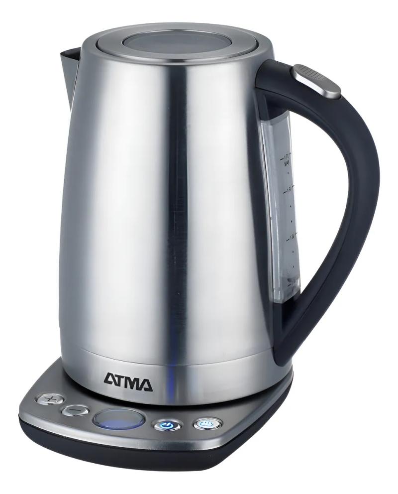 Pava Eléctrica Atma Digital 1.7 L Acero Inoxidable 2200 W Con Base Gris