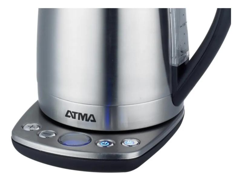 Pava Eléctrica Atma Digital 1.7 L Acero Inoxidable 2200 W Con Base Gris