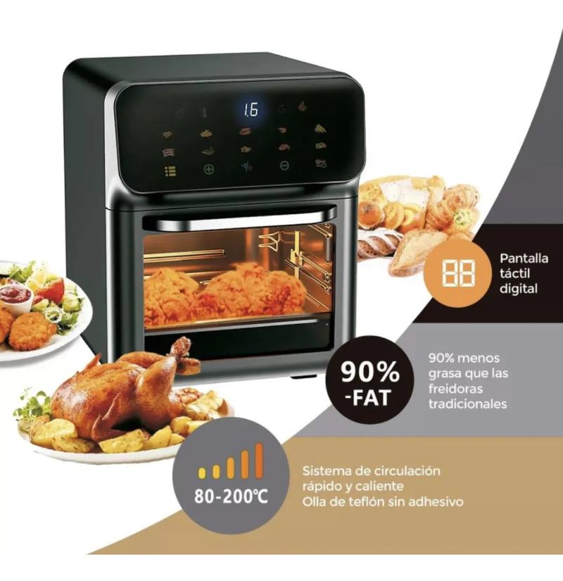 Freidora De Aire Embassy Ff1013 10 Lts 1500 W Digital Visor