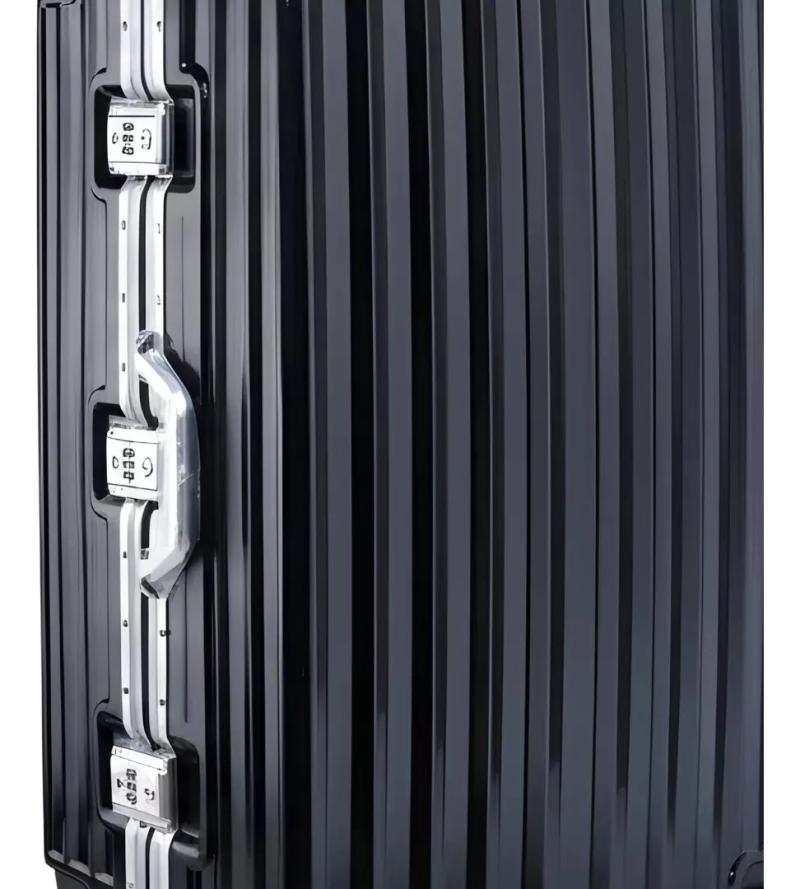 Valija Aumax Luxor Black Silver Grande Marco De Aluminio Tsa