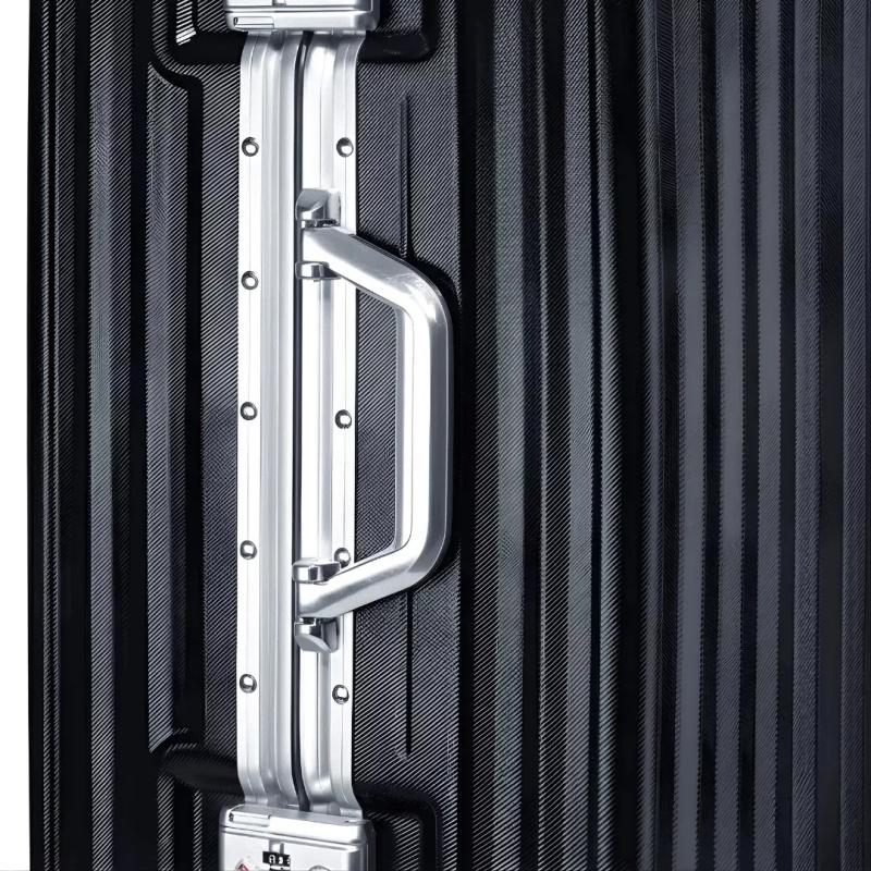 Valija Aumax Luxor Black Silver Grande Marco De Aluminio Tsa