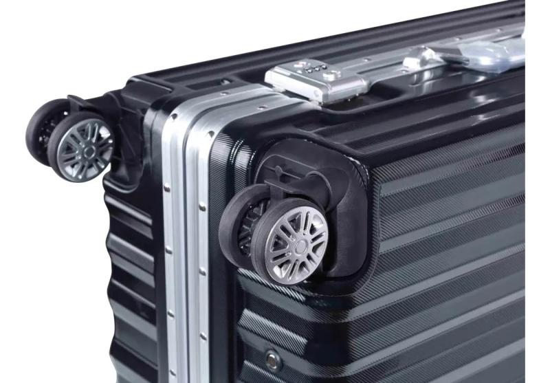 Valija Aumax Luxor Black Silver Grande Marco De Aluminio Tsa