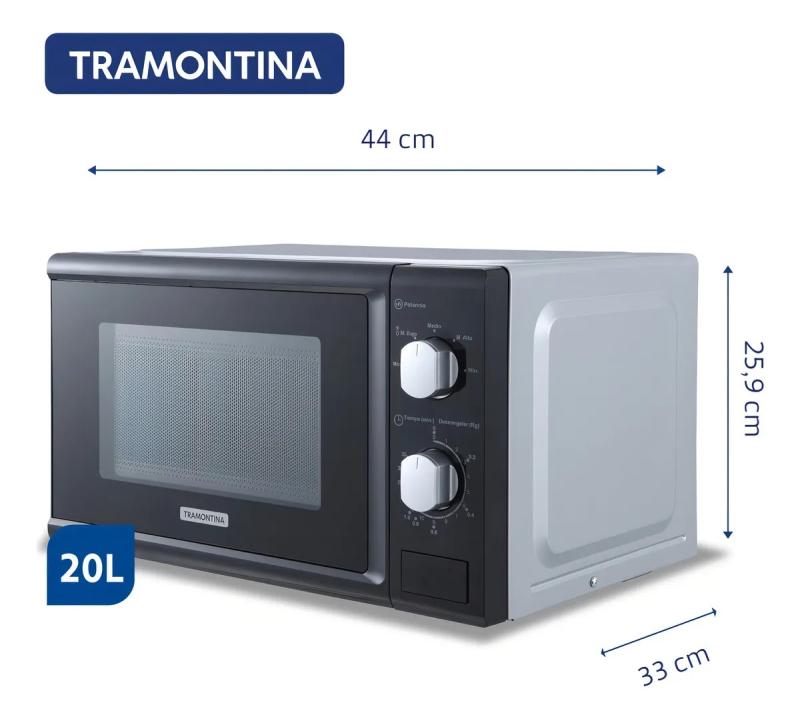 Microondas Tramontina Glass Cook 20 LITROS Mecanico PIH049515