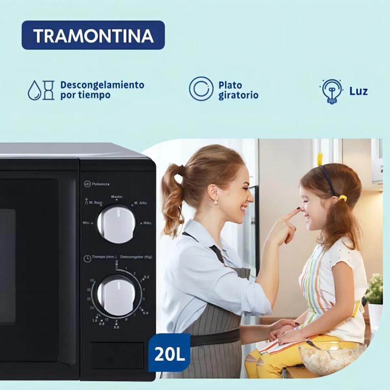 Microondas Tramontina Glass Cook 20 LITROS Mecanico PIH049515