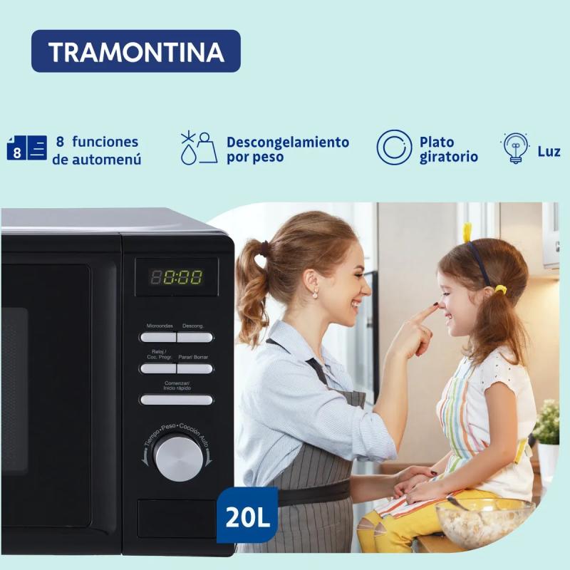 Microondas Digital Tramontina Glass Cook 20 Litros PIH049516