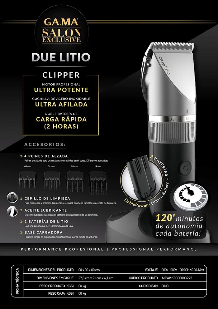 Cortadora De Pelo Gama Italy Due Litio Inalambrica