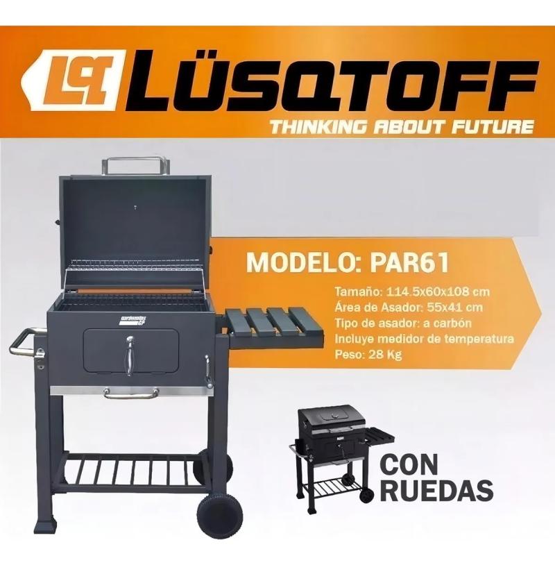 Parrilla Portátil Lusqtoff Par61 Con Ruedas