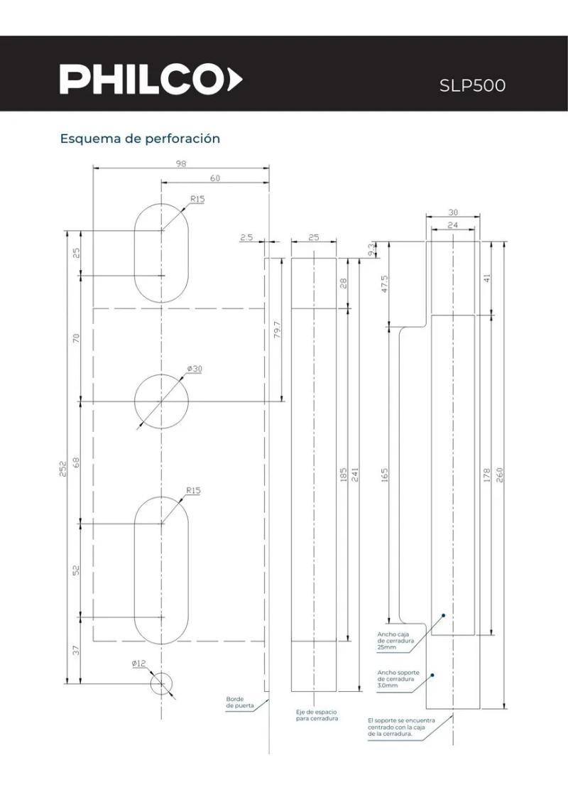 Cerradura Inteligente Philco SLP500 Wifi Reconocimiento Facial Tarjeta Llave
