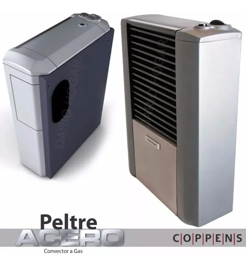 Calefactor Coppens TB 6000 TERMOSTATO Peltre Acero DERECHA