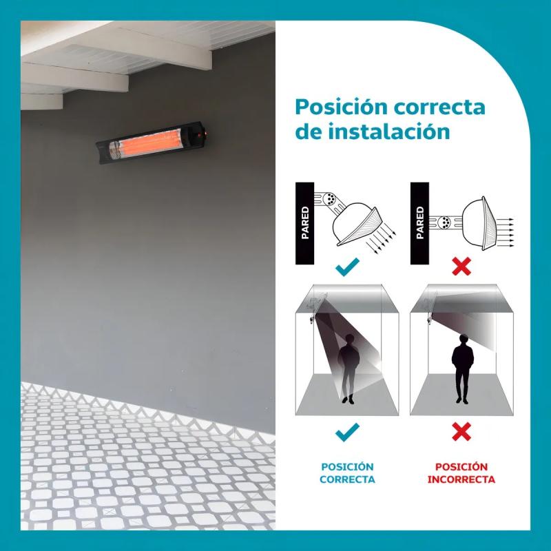 Calefactor Infrarrojo De Pared Philco Pbsv2022p 2000w Color Negro
