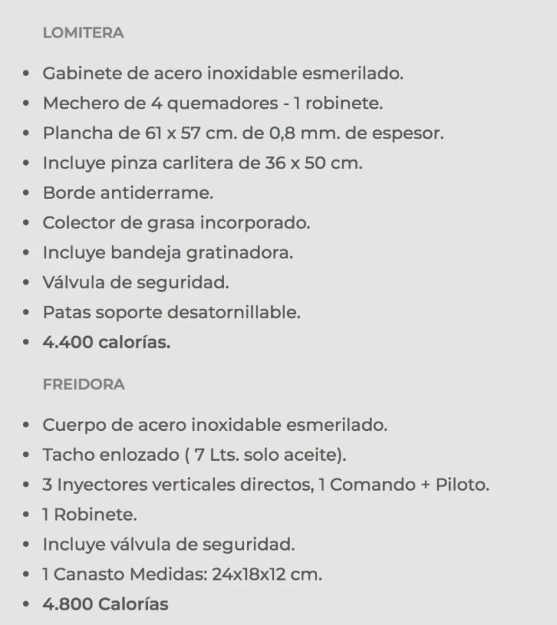 Lomitera Sol Real 177 Con Plancha Freidora Y Carlitera Acero