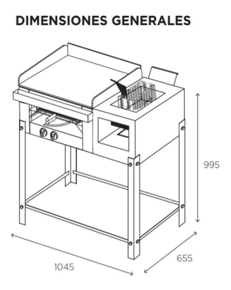 Lomitera Sol Real 177 Con Plancha Freidora Y Carlitera Acero