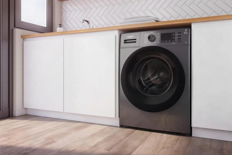 Lavarropas Inverter Carga Frontal Whirlpool 8 Kilos Wnq80as Color Gris