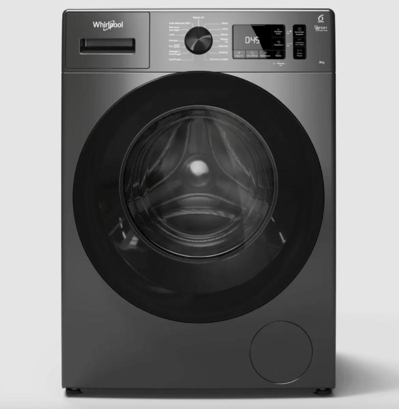 Lavarropas Inverter Carga Frontal Whirlpool 8 Kilos Wnq80as Color Gris