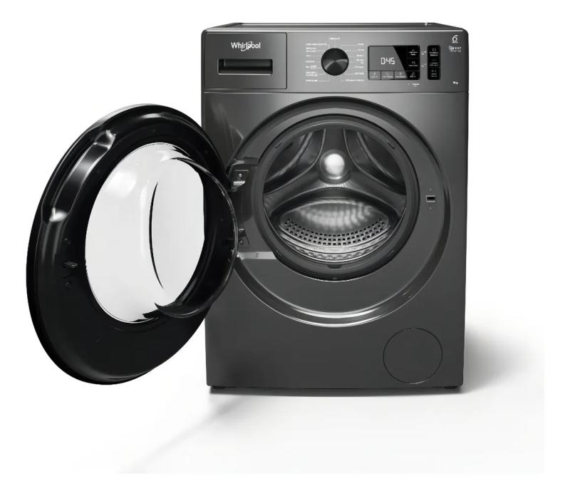 Lavarropas Inverter Carga Frontal Whirlpool 8 Kilos Wnq80as Color Gris