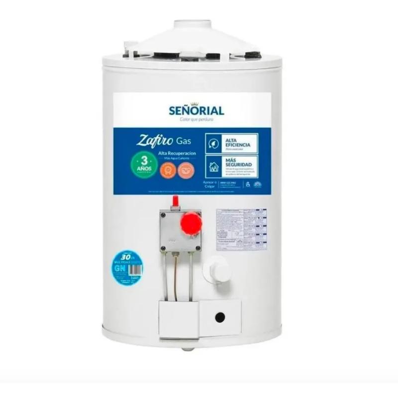 Termotanque Señorial 30 Litros Zafiro Alta Recuperacion Gas