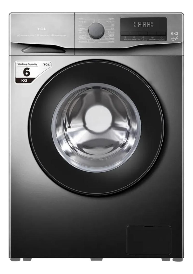 Lavarropas Automático Tcl 6kg 1200rpm Inverter Gris P606fl