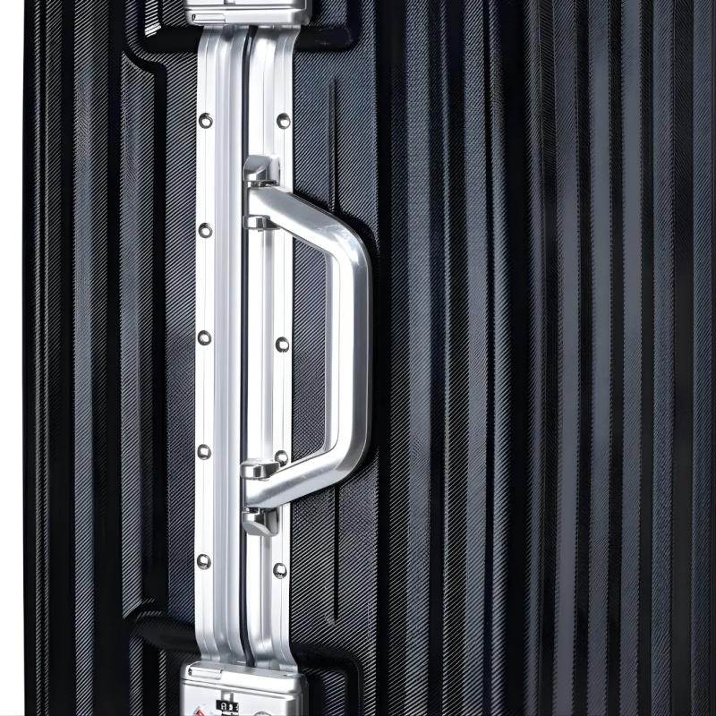 Valija Aumax Luxor Black Silver Marco De Aluminio Mediana 24