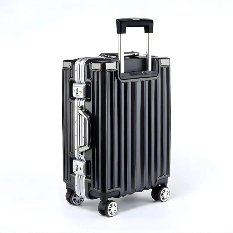 Valija Aumax Luxor Black Silver Marco De Aluminio Mediana 24