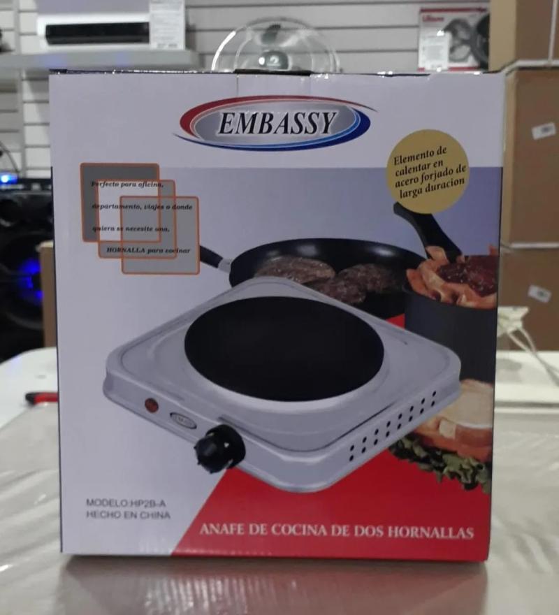 Anafe Eléctrico Embassy 1 Hornalla Acero Hp2b-a 1000 Watts