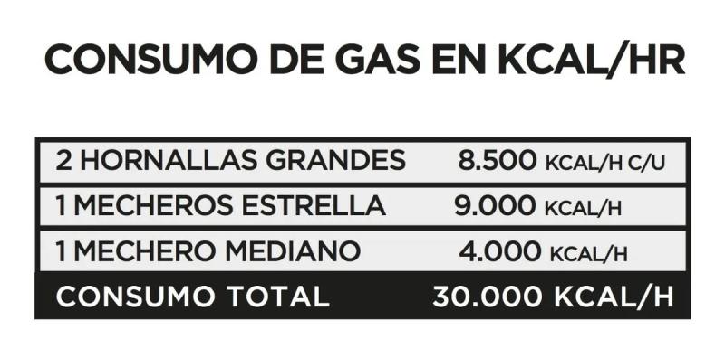 Anafe Industrial 731 Sol Real 4 Hornallas Acero Rejilla de Fundicion
