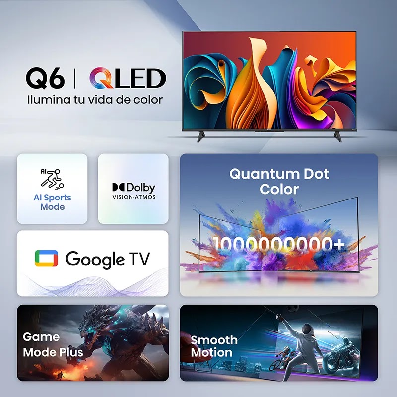 Smart Tv Qled Hisense 65q6n Pantalla 65  Pulgadas Google Tv
