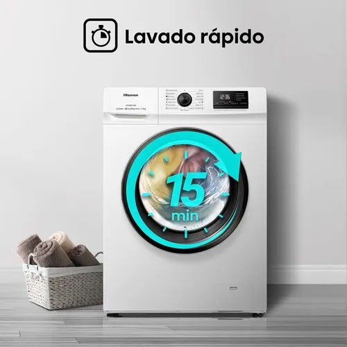 Lavarropas Hisense Wfmb6510wu Automático Carga Frontal 6.5kg 15 Programas
