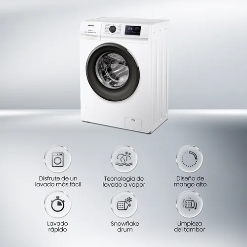 Lavarropas Hisense Wfmb6510wu Automático Carga Frontal 6.5kg 15 Programas