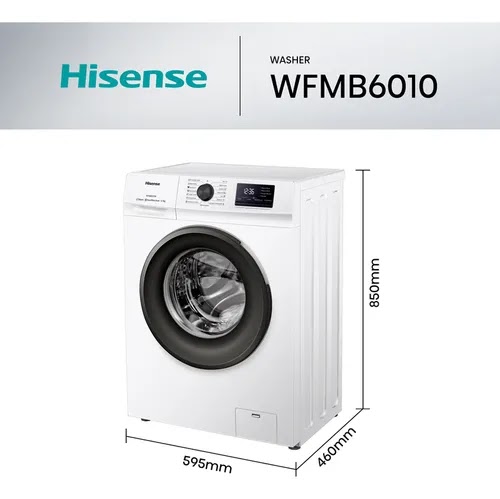 Lavarropas Hisense Wfmb6510wu Automático Carga Frontal 6.5kg 15 Programas
