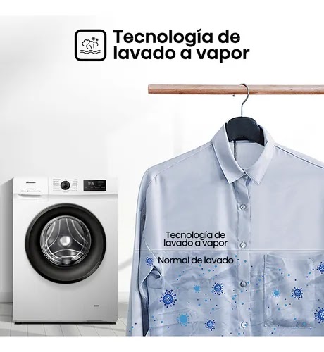 Lavarropas Hisense Wfmb6510wu Automático Carga Frontal 6.5kg 15 Programas