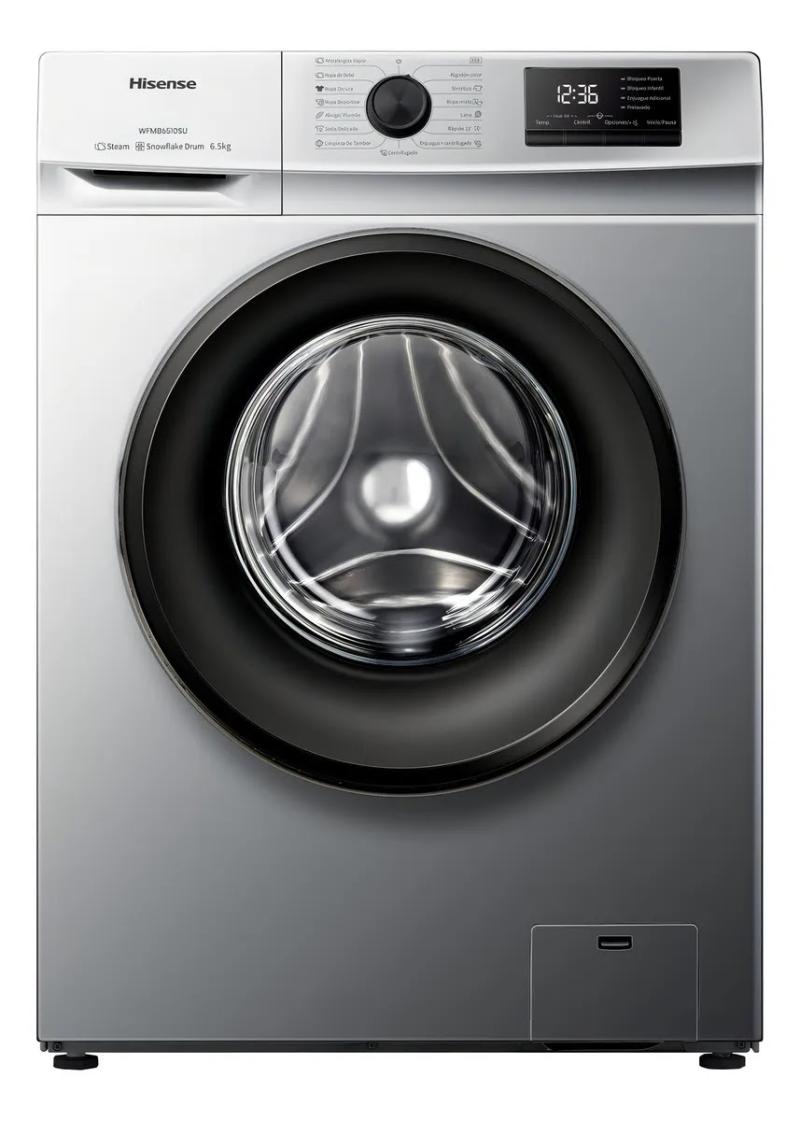 Lavarropas Automático Hisense Carga Frontal 6.5 Kg Color Gri Color Gris
