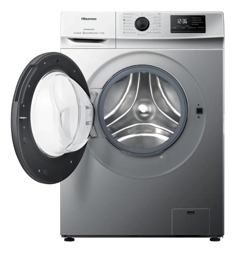 Lavarropas Automático Hisense Carga Frontal 6.5 Kg Color Gri Color Gris
