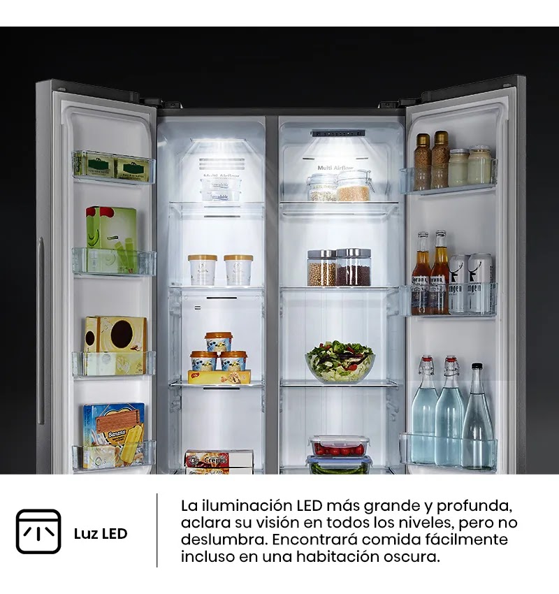 Heladera Side By Side Hisense Rs3n428nad No Frost 468 Litros Gris