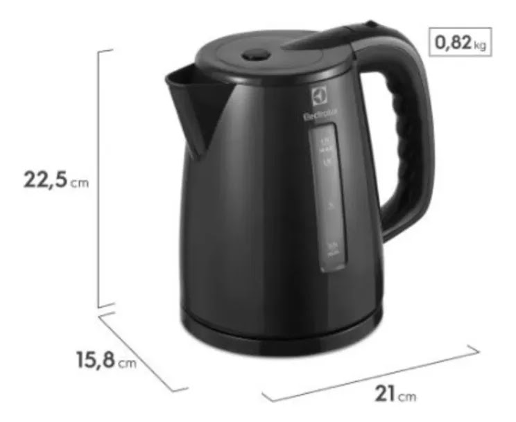 Pava Eléctrica Electrolux Efficient Corte Para Mate Eka10 Color Negro