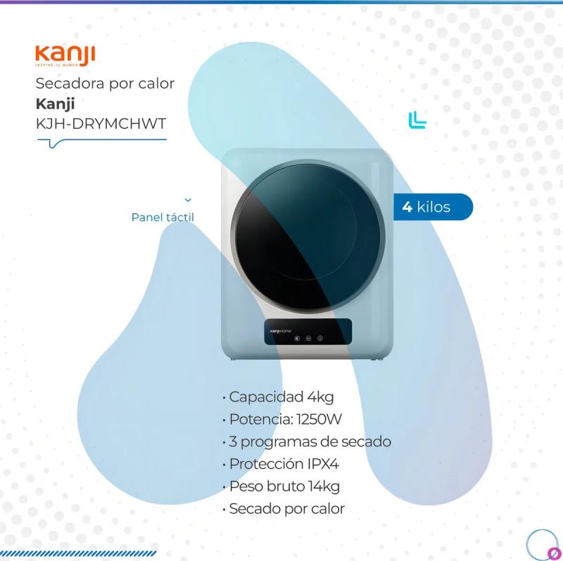 Secarropas Por Calor Kanji 4 Kilos 1250 Watts Kjh-drymchwt