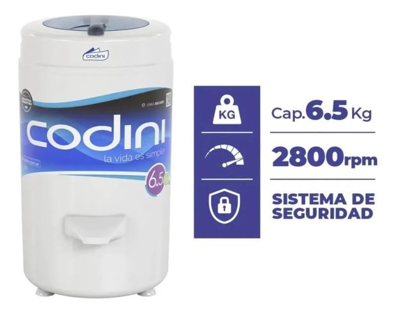 Secarropas Centrífugo Codini Advance 6.5kg Color Blanco