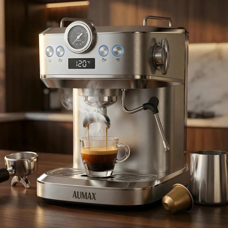 CAFETERA EXPRESS PLATINA CM-602G 20 BARES 2 EN 1 AUMAX