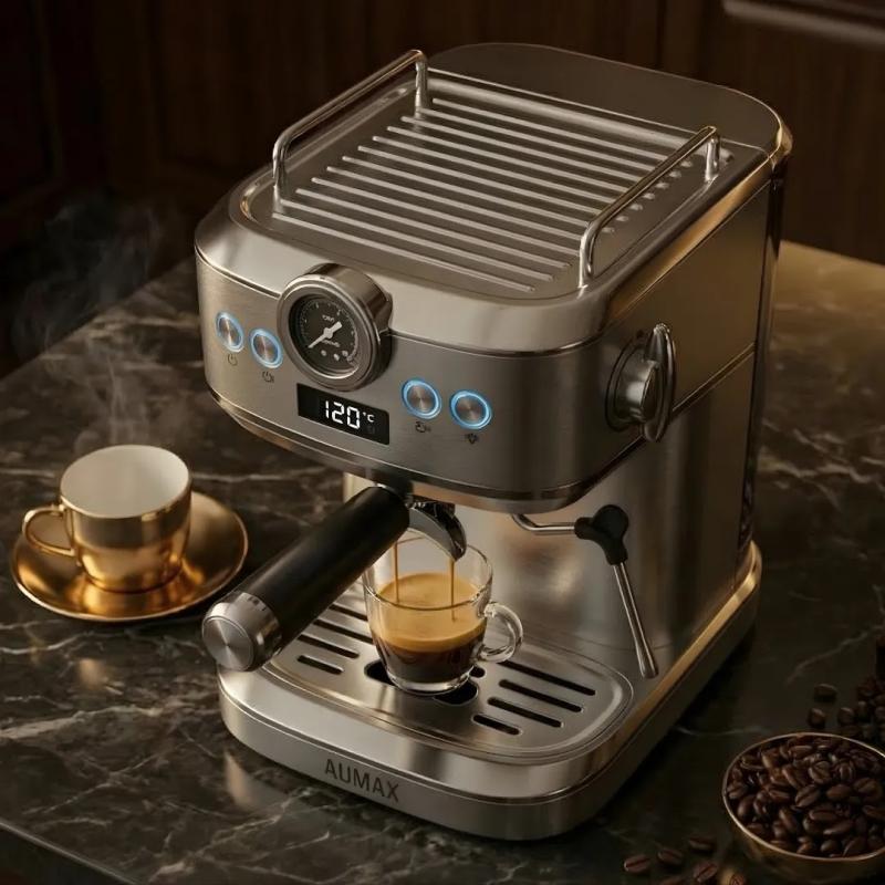 CAFETERA EXPRESS PLATINA CM-602G 20 BARES 2 EN 1 AUMAX