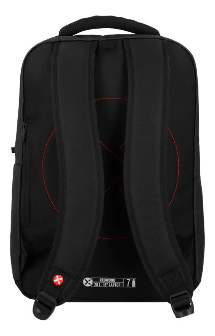 Mochila Xtrem Para Notebook 16  Redwood Negra/roja 28 Litros