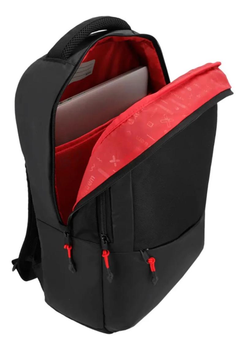 Mochila Xtrem Para Notebook 16  Redwood Negra/roja 28 Litros