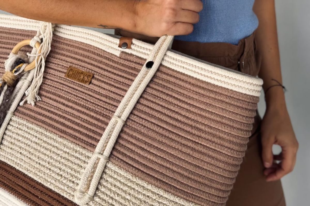 bolso playero tejido