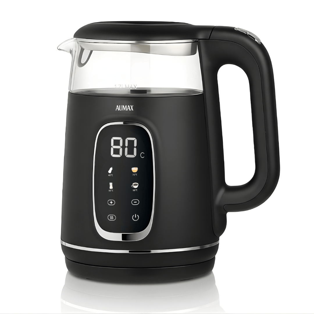 Pava electrica NOIR DIGITAL Acero y Vidrio 1,7 Litros AU-MAX