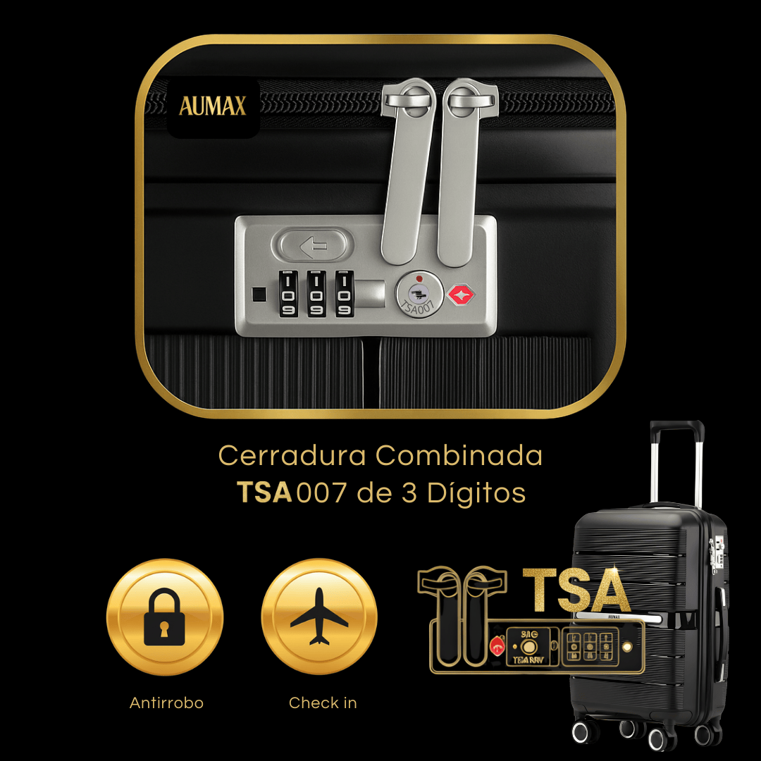 VALIJA ELEGANCE BLACK MEDIANA 24" PP-3031G TSA AU-MAX